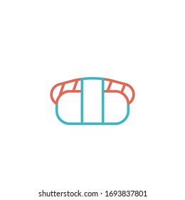 sushi icon vector illustration with two color line style. isolated on white background