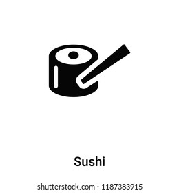 Sushi icon vector isolated on white background, logo concept of Sushi sign on transparent background, filled black symbol