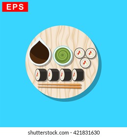 sushi icon, vector   sushi roll sign, isolated  japanese food symbol