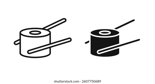 Sushi icons in black fill and line style
