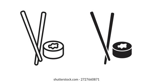 Colección de iconos de sushi. Iconos planos lineales delgados y negros