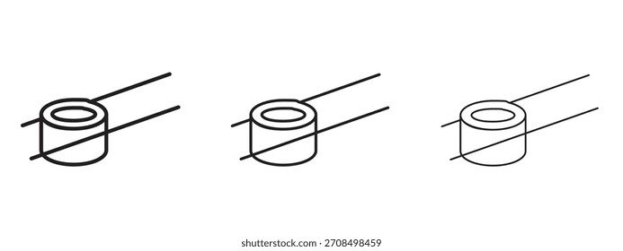 Sushi-Symbole. Pixel perfekte Vektorsymbol-Sammlung