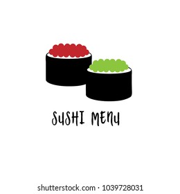 Sushi icons for restaurant menu, vector