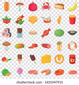 Sushi icons set. Cartoon style of 36 sushi vector icons for web for any design