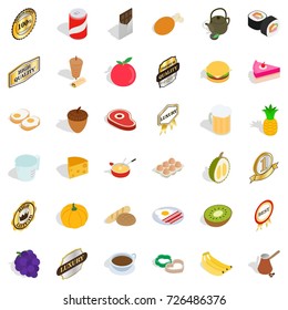 Sushi icons set. Isometric style of 36 sushi vector icons for web isolated on white background