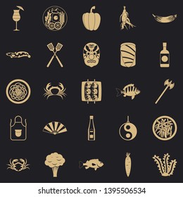 Sushi icons set. Simple set of 25 sushi vector icons for web for any design