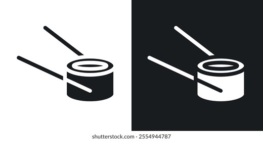 Sushi icons in solid black and white colors
