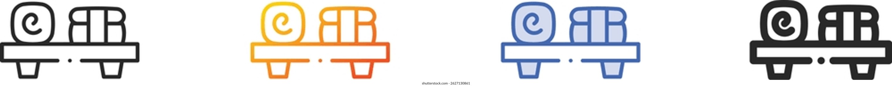 sushi icon.Thin Linear, Gradient, Blue Stroke and bold Style Design Isolated On White Background
