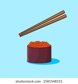 Sushi Ikura salmon vector illustration cartoon design 