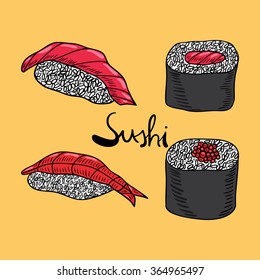 Sushi illustration.