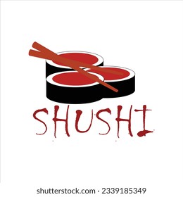 sushi illustration vector, can be used for dsigen logo sticker emblem shop label
