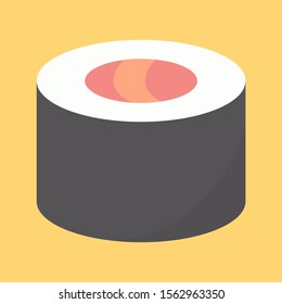 Sushi, illustration, vector on white background.