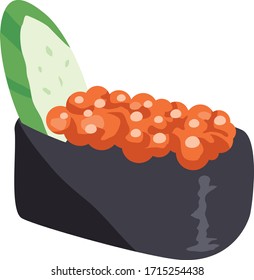 sushi. Image illustration of salmon roe