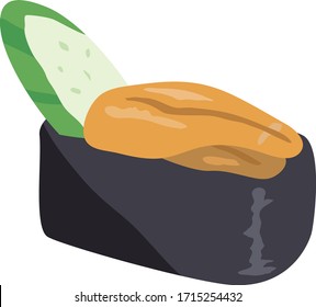 sushi. Image illustration of sea urchin