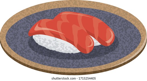 sushi. Image illustration of tuna (2 pieces)