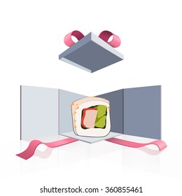 sushi inside gift box
