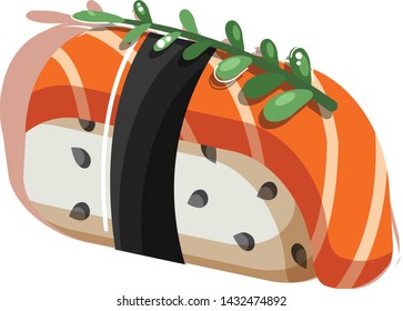 sushi isolated on white background. illustration vector