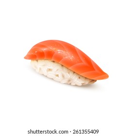 Sushi, isolated on white vector illustration. Japanese cuisine, traditional food icon. 