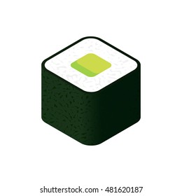 sushi isometric icon isolated on white background Created For Mobile, Web, Decor, Print Products, Applications. Vector illustration
