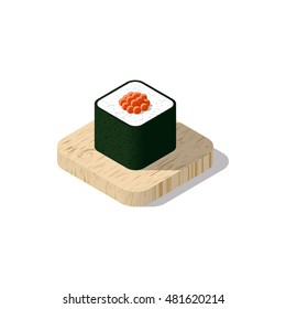 sushi isometric icon isolated on white background Created For Mobile, Web, Decor, Print Products, Applications. Vector illustration