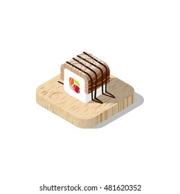 sushi isometric icon isolated on white background Created For Mobile, Web, Decor, Print Products, Applications. Vector illustration