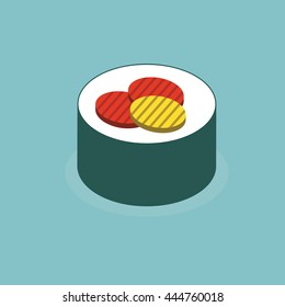 Sushi Isometric Illustration