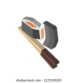 Sushi isometric left top view 3D icon