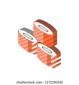 Sushi isometric left top view 3D icon