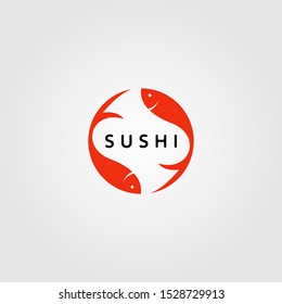 Sushi Japan Fish Food Logo Design Vector Illustration Design