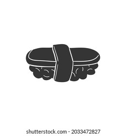 Sushi Japan Food Icon Silhouette Illustration. Japanisches Restaurant Vector Grafik Piktogramm Symbol Clip Art. Doodle Sketch Black Sign.