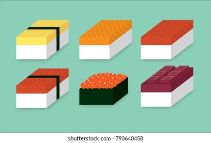 sushi japan food vector