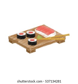 Sushi japan gastronomy icon vector illustration graphic design