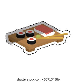 Sushi japan gastronomy icon vector illustration graphic design