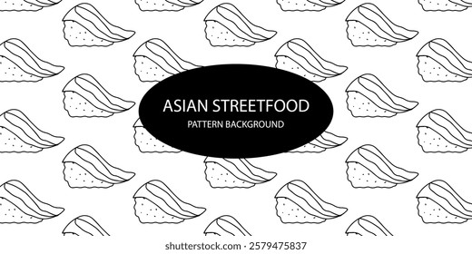 Sushi japanese cuisine of fish and rice pattern