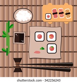 Sushi, Japanese Cuisine, Food Icons Set