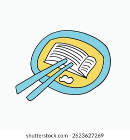 Sushi Japanese food. Cartoon Style Illustration