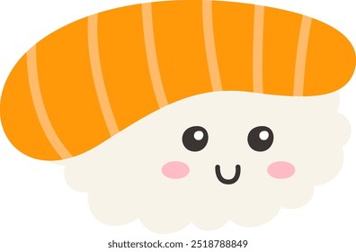 Sushi Japanese Food Character Vector Illustration