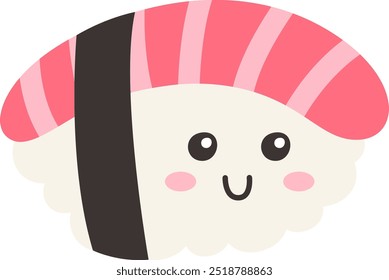 Sushi Japanese Food Character Vector Illustration