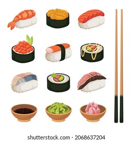 Sushi Japanese Food Clipart Vector Set Illustration