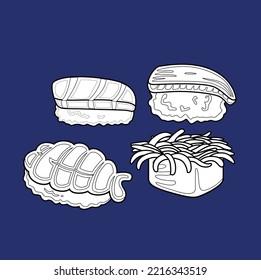 Sushi Japanese Food Digital Stamp