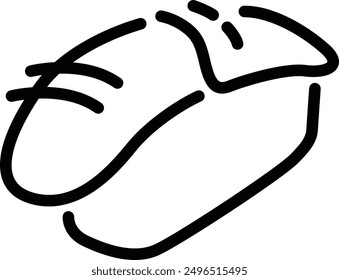 Sushi, Japanese Food flat black vector icon.