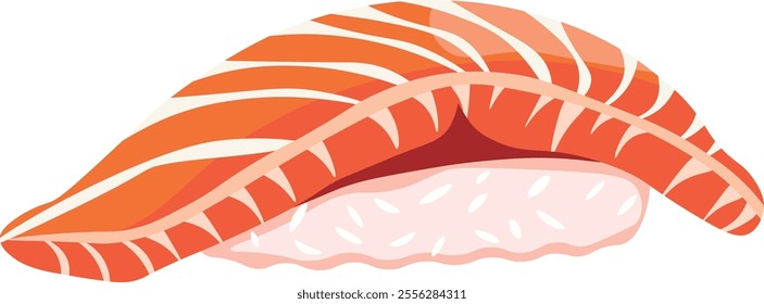 Sushi. Japanese food, healthy eating, cooking, menu, nutrition concept. Vector illustration on white isolated background.