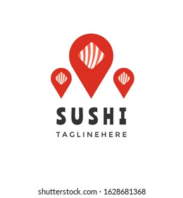 sushi japanese food logo design vector