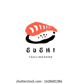 sushi japanese food logo design vector