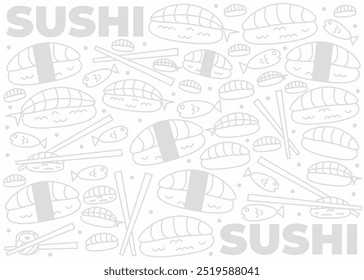 Sushi japanese food pattern design