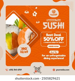 Sushi Japanese Food social media promotional post