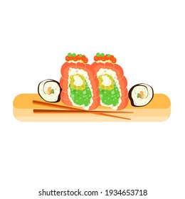 Sushi is a Japanese food that is very delicious this food without being cooked with fresh fish, it's their tradition and favorite food.