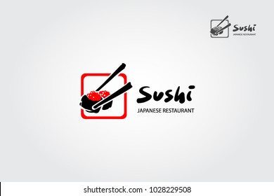 Sushi Japanese Restaurant logo templates, suitable for any business related to fast food restaurants, Korean food, Japanese food or any other business on a white background.