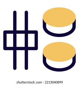 Sushi, japanese rolls usually eaten with chopsticks.