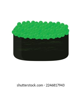 Sushi Japanese seafood with rice. Isolated vector Asian food nigiri illustration